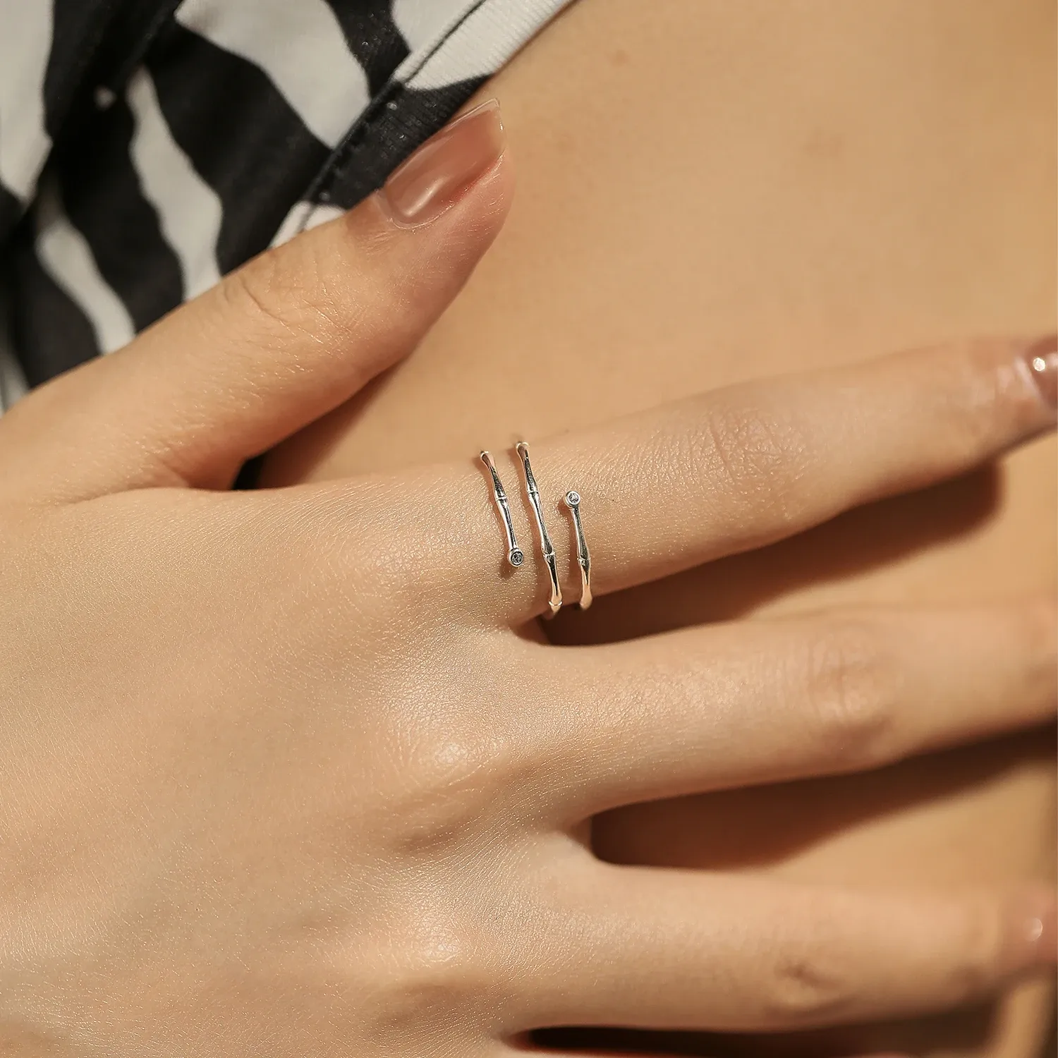 MODIAN Vintage Lines Adjustable 925 Silver Ring