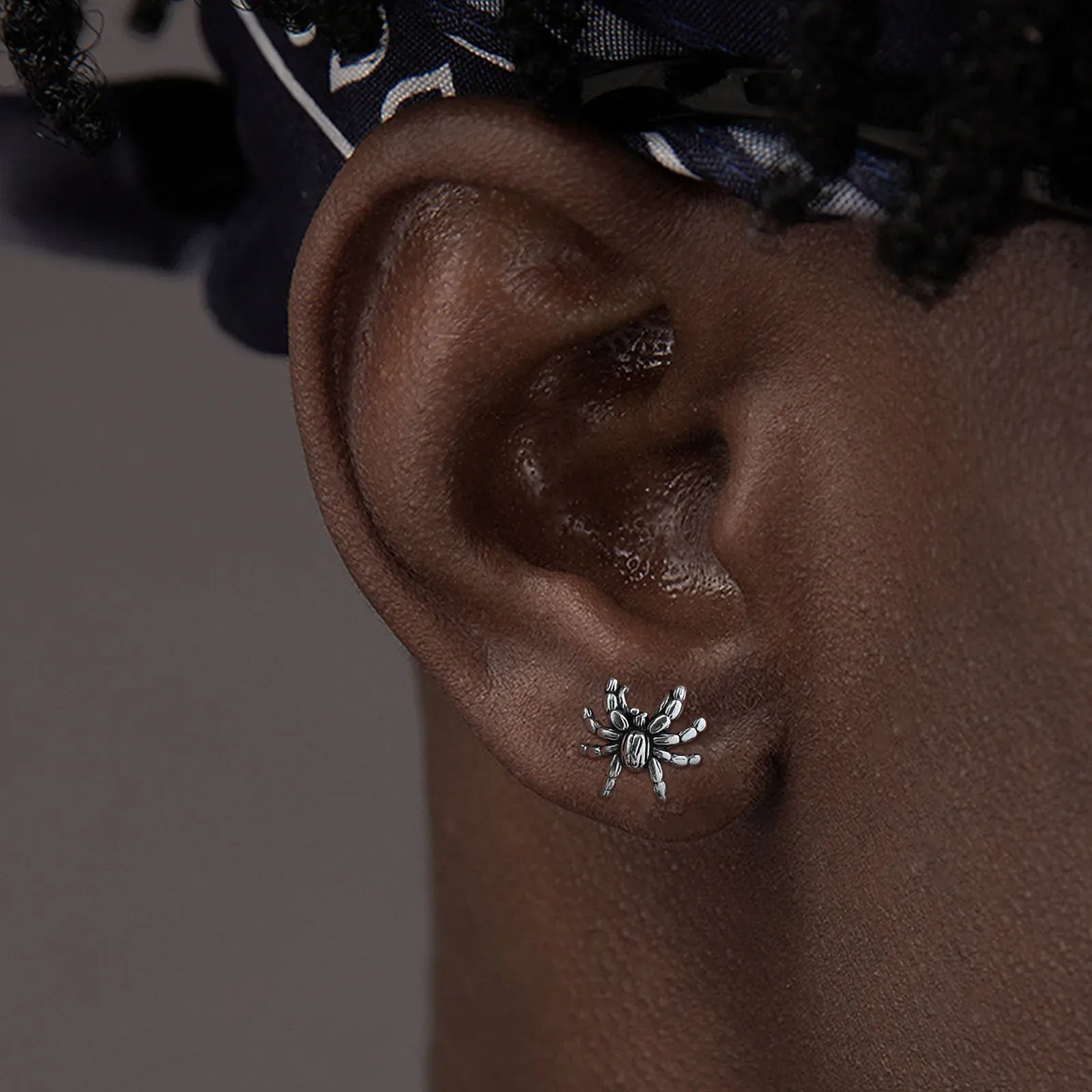 Vnox Gothic Spider Stainless Steel Screw-Back Stud Earrings