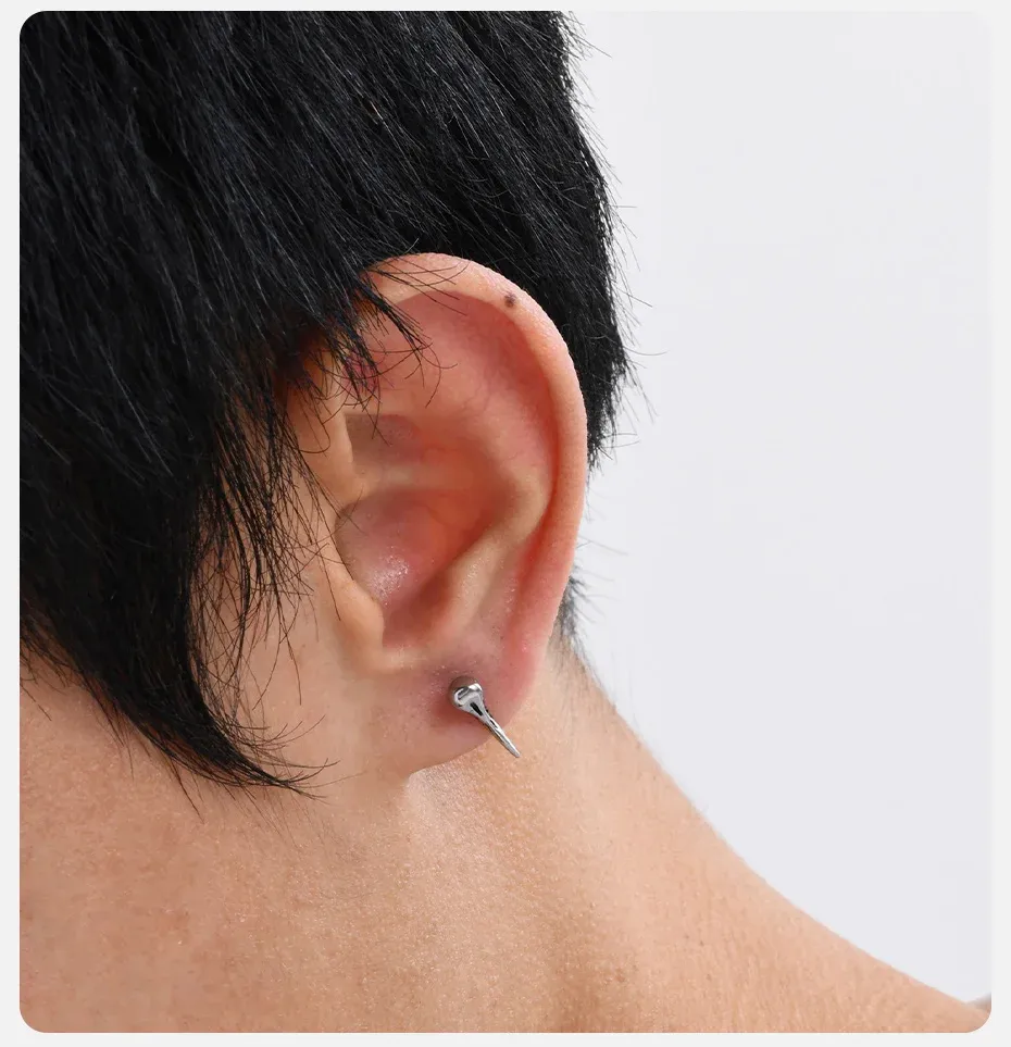 Vnox Raven Screw-Back Stud Earrings