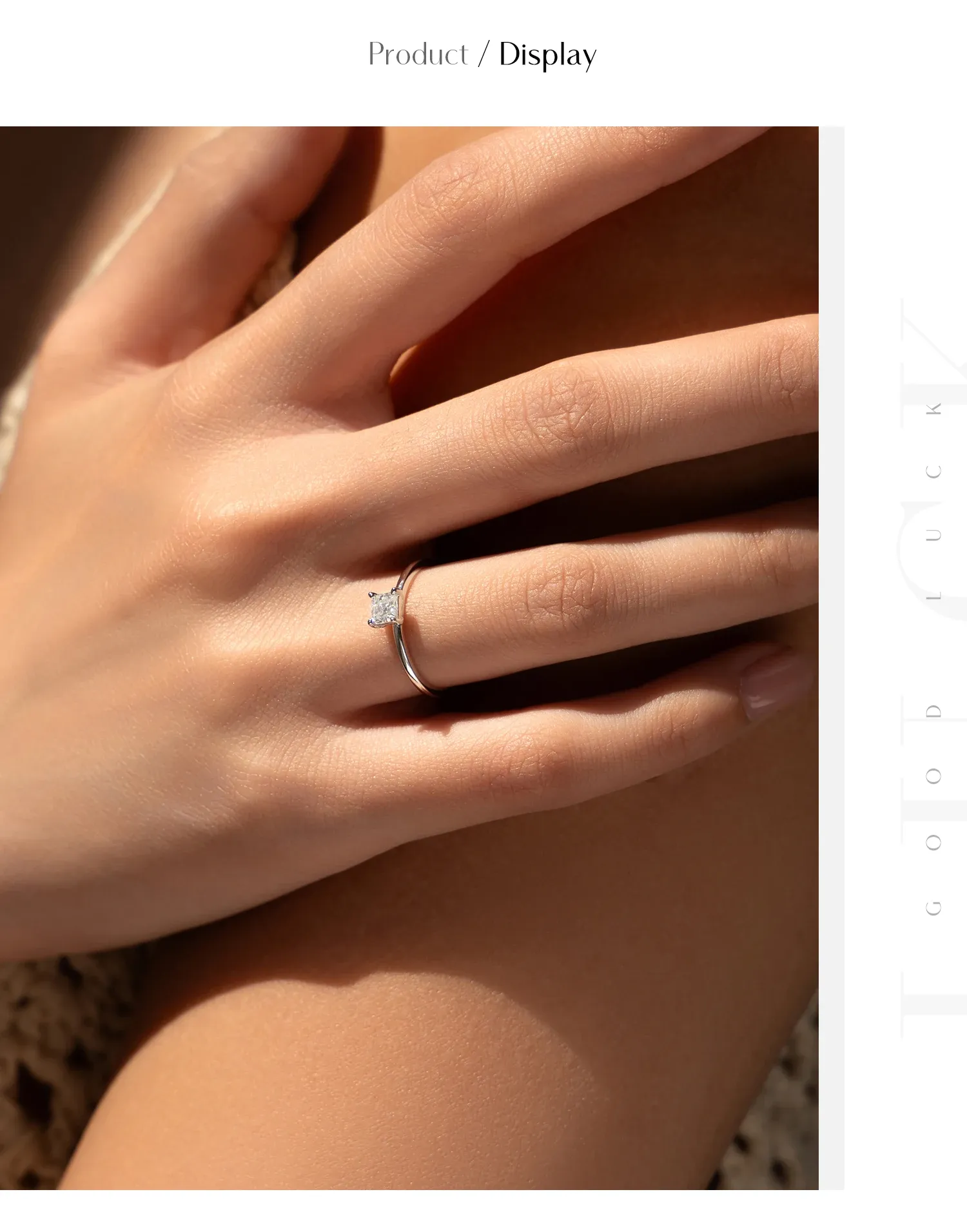 MODIAN Emerald-Cut Moissanite 925 Silver Square Ring