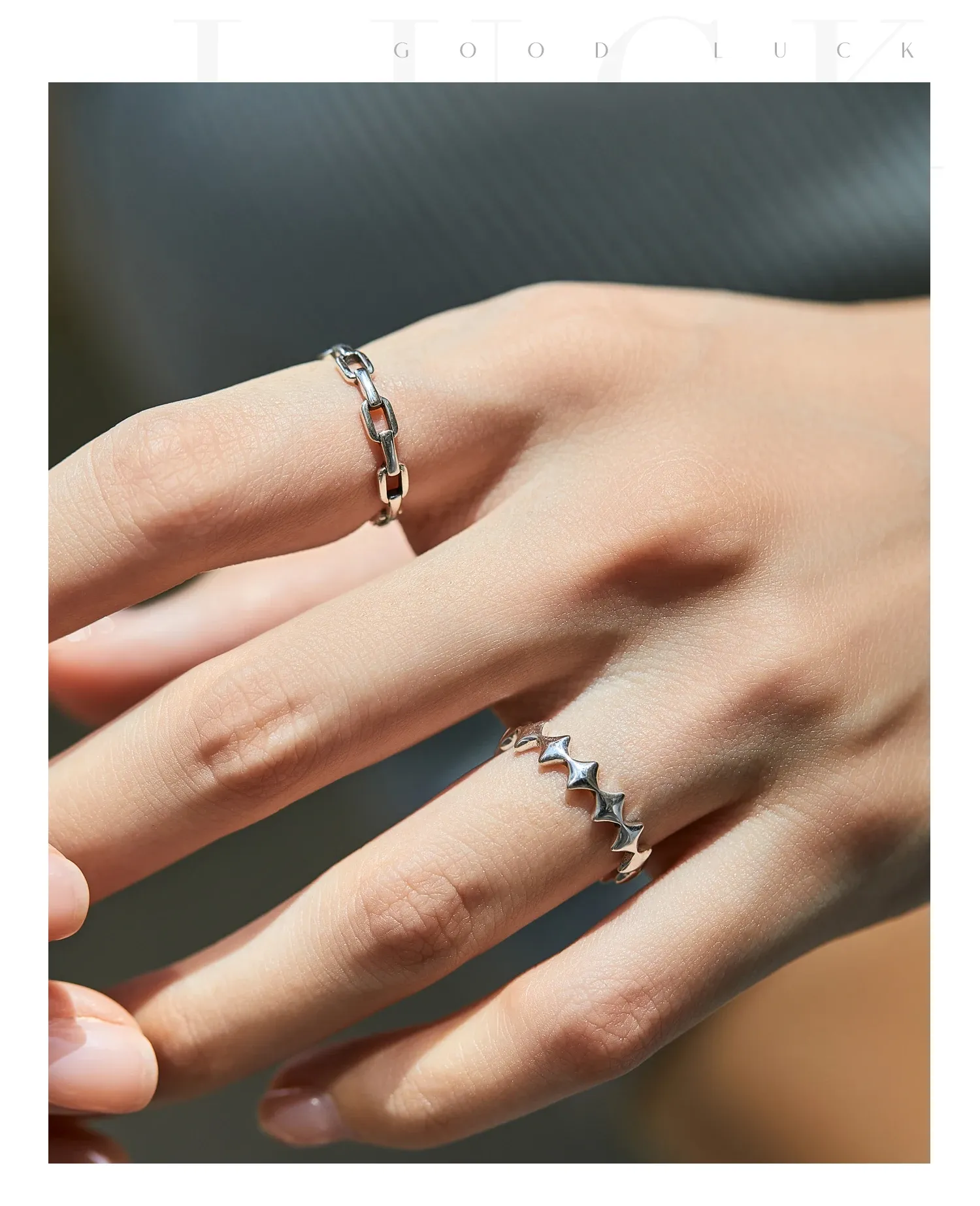 MODIAN Vintage Star Eternity 925 Sterling Silver Stackable Ring