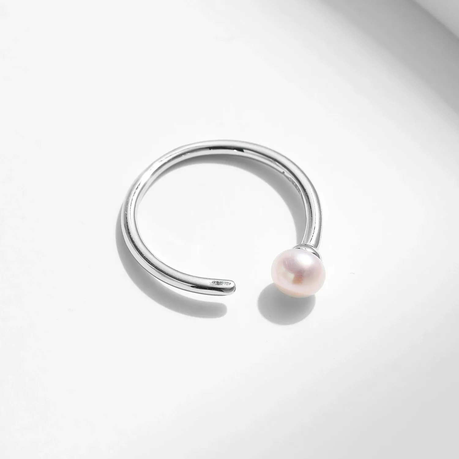 MODIAN 925 Sterling Silver Pearl Adjustable Cocktail Ring