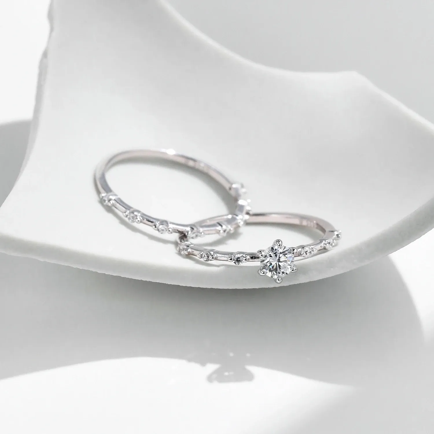 MODIAN D-Color Moissanite 925 Silver Eternity Wedding Band
