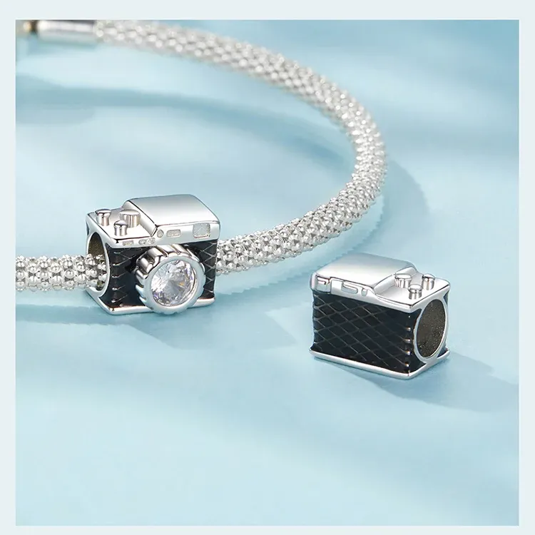 WOSTU 925 Sterling Silver Camera and Coffee Cup Charm Pendant