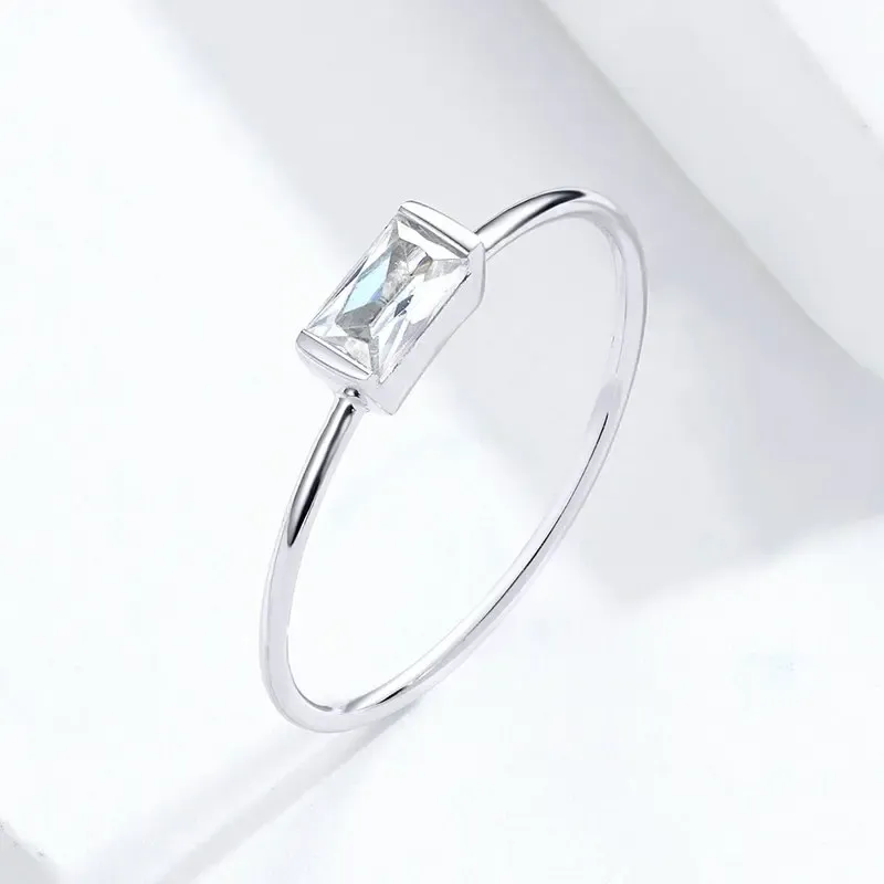 WOSTU 925 Sterling Silver CZ Heart Circle Ring