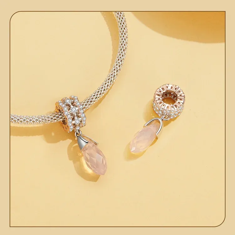 WOSTU Rose Gold Hollow Autumn Charm Bead for Bracelets