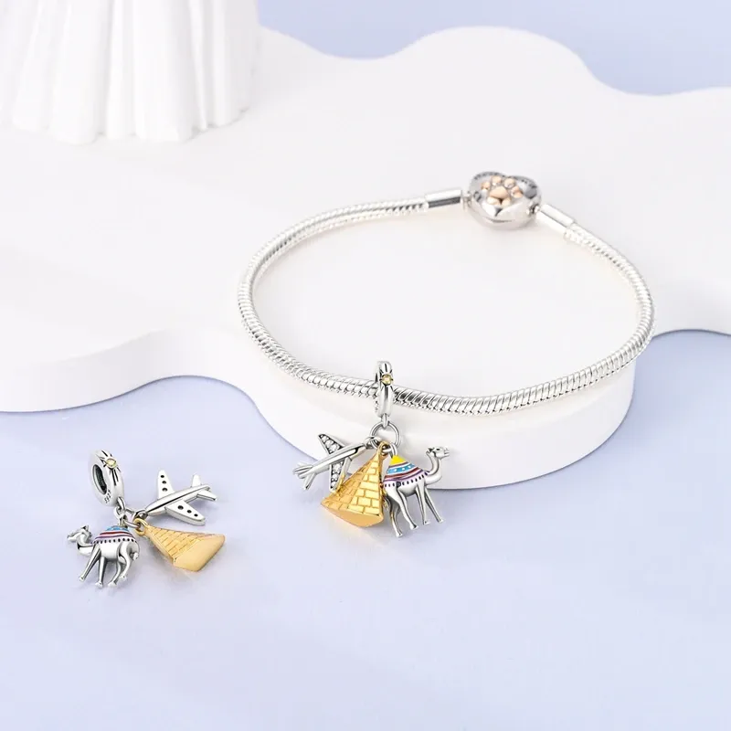 Qikaola 925 Silver Golden Series Charm Bead
