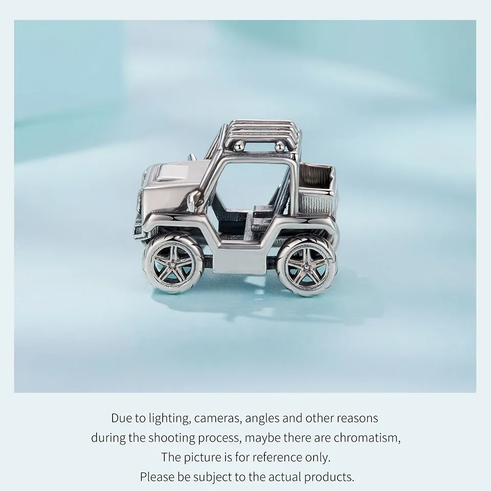 WOSTU Vintage Car and Bike Sterling Silver Charm