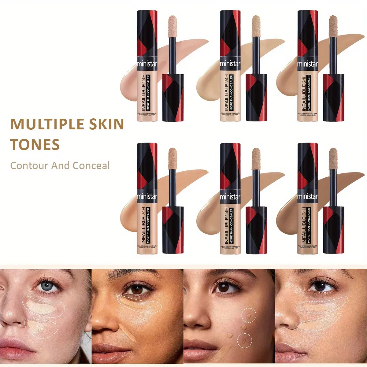 Natural Finish Cream Concealer for All-Over Coverage
