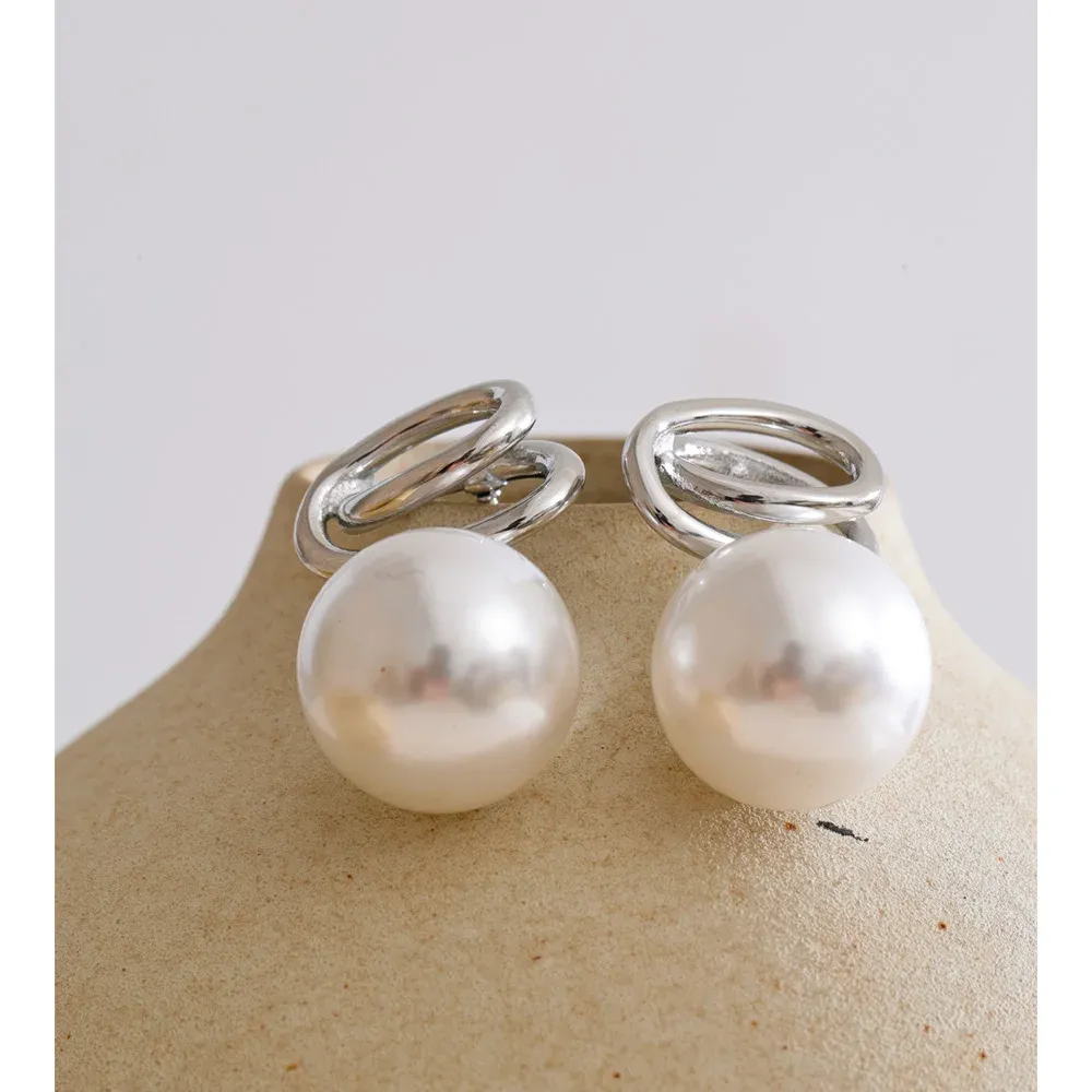 Yhpup Simulated Pearl Geometric Stud Earrings