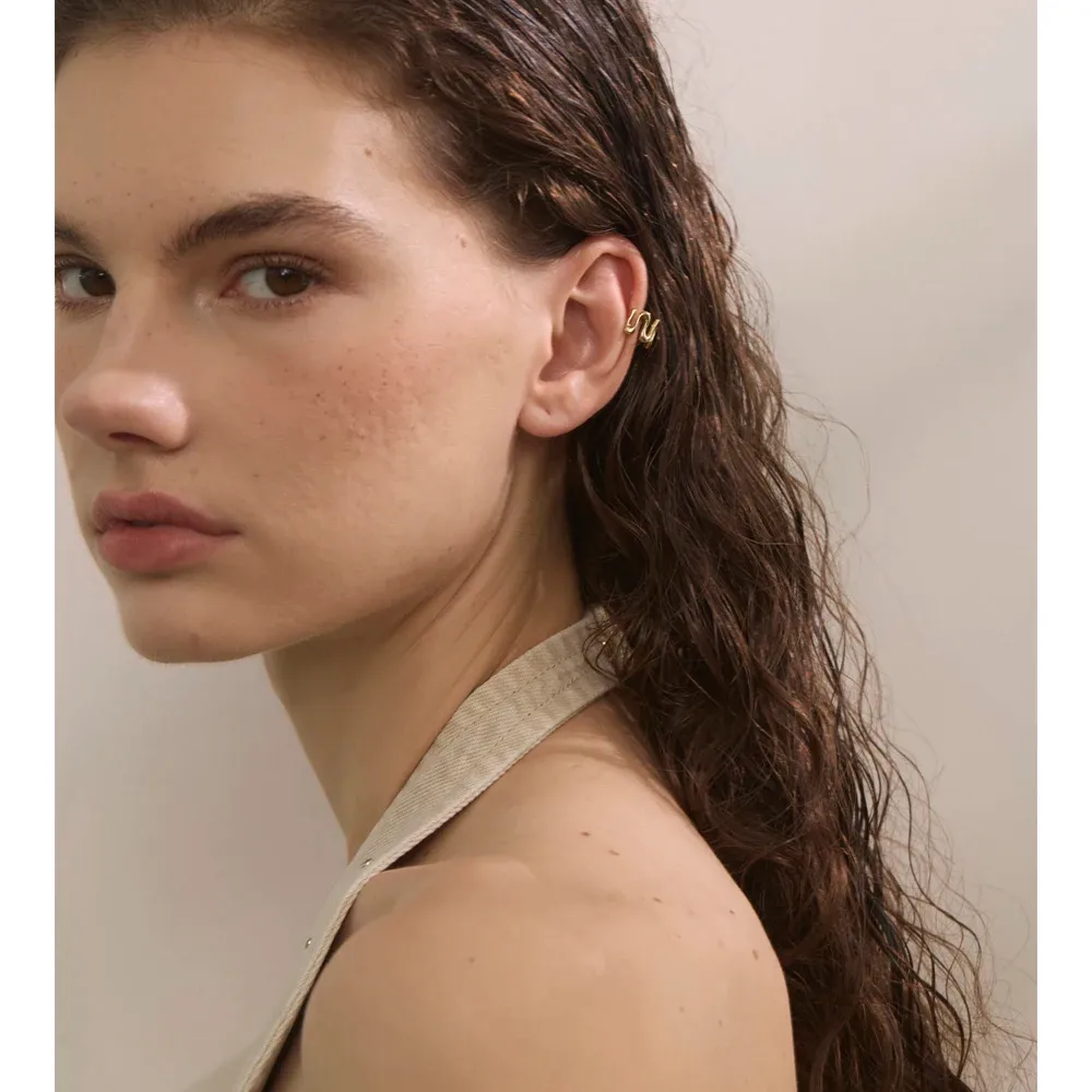 Yhpup Irregular Stainless Steel Clip Earrings