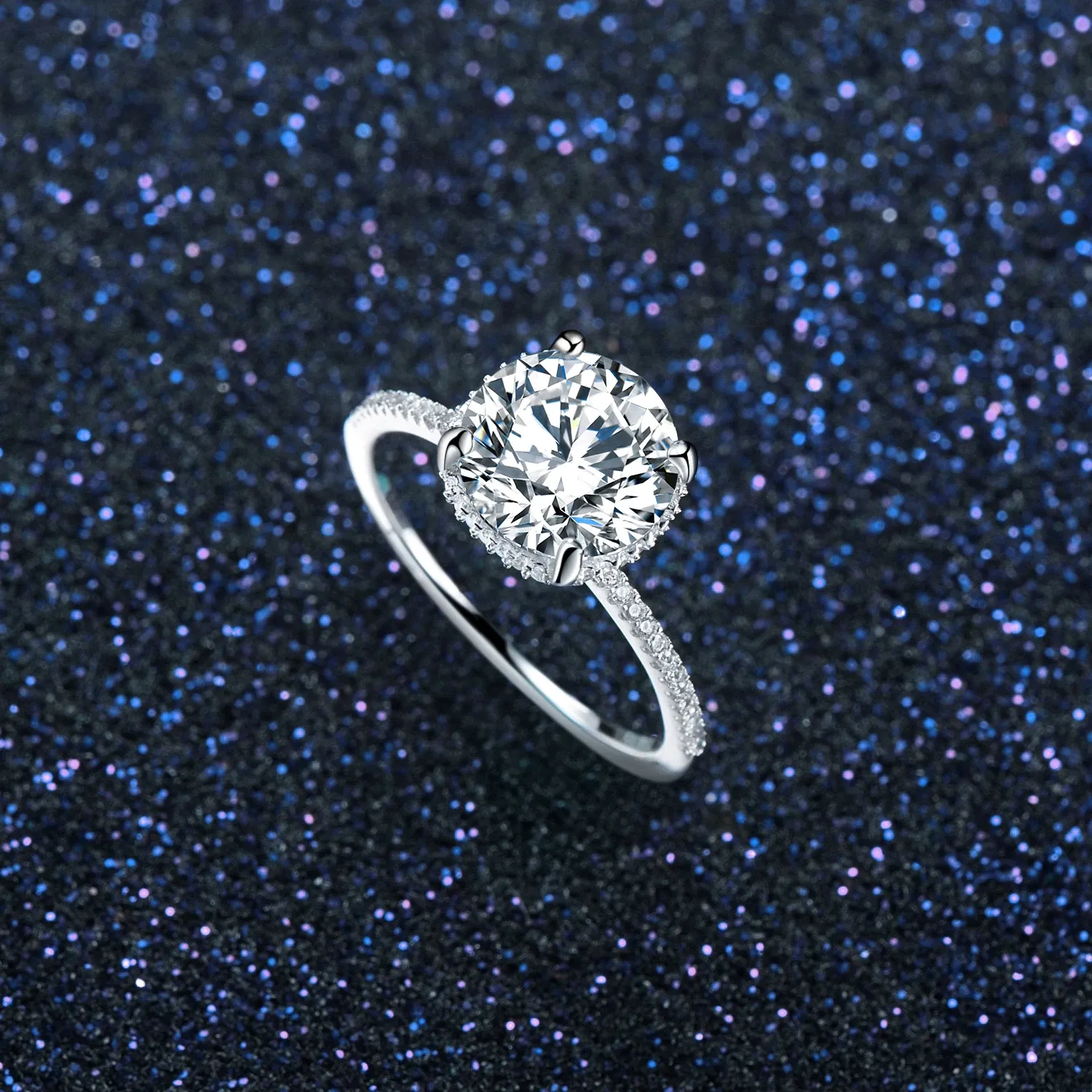 MODIAN 925 Sterling Silver Heart Zircon Wedding Ring