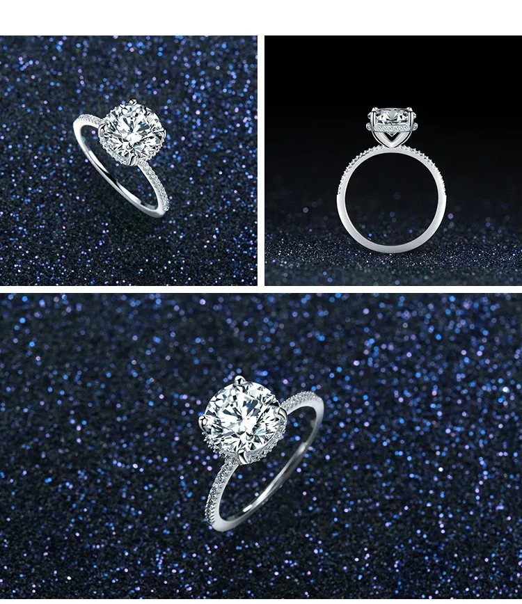 MODIAN 925 Sterling Silver Heart Zircon Wedding Ring