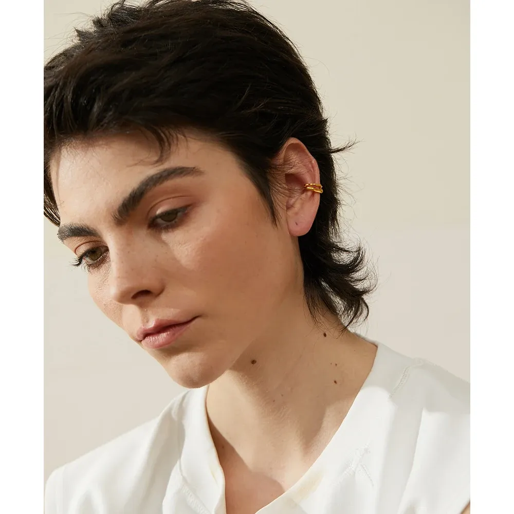 Yhpup 925 Sterling Silver Geometric Ear Cuff