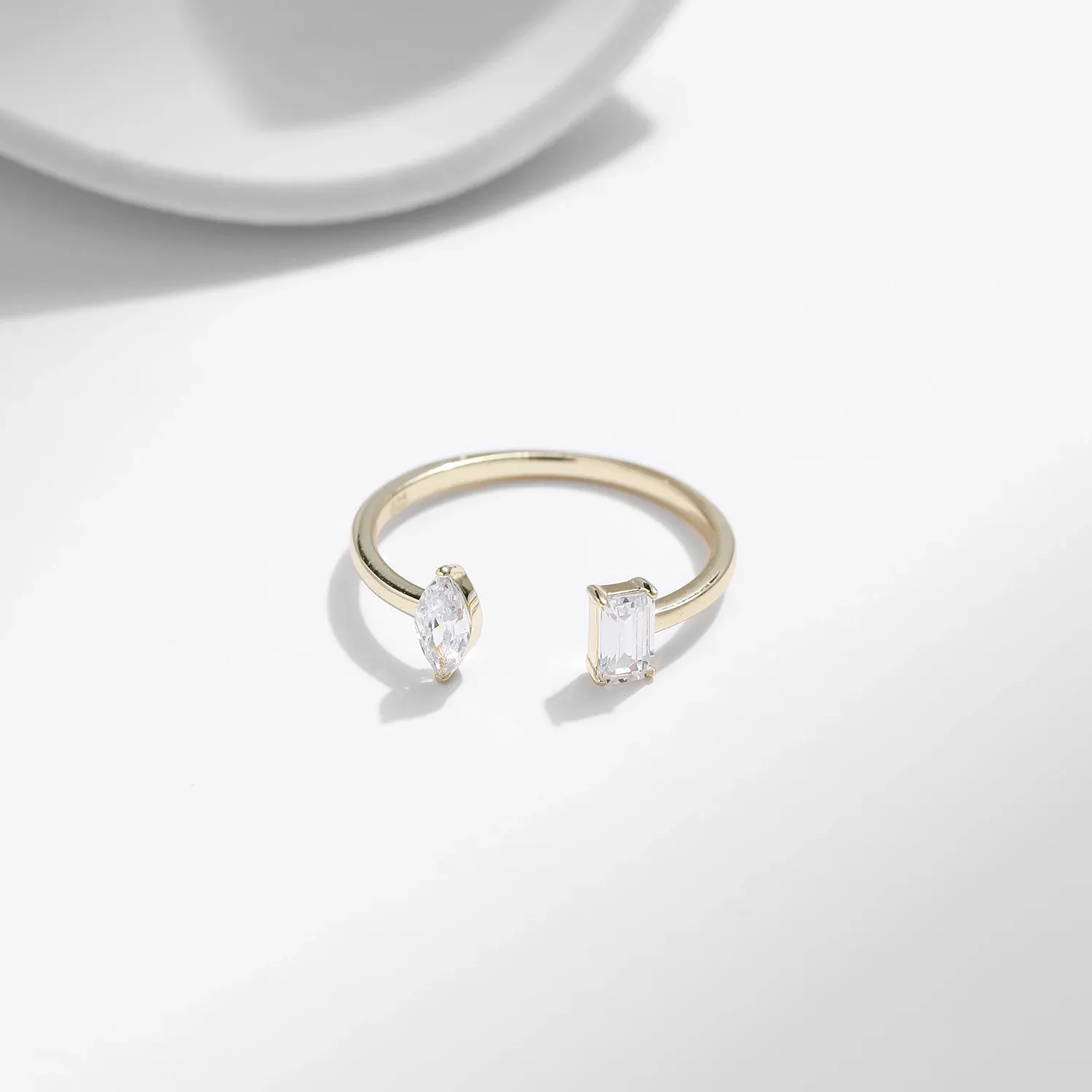 MODIAN Sterling Silver Geometric Open Adjustable Ring