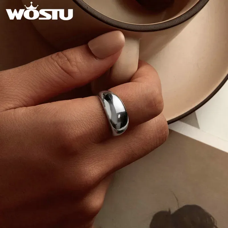 WOSTU Minimal Halo Open Ring in 925 Sterling Silver