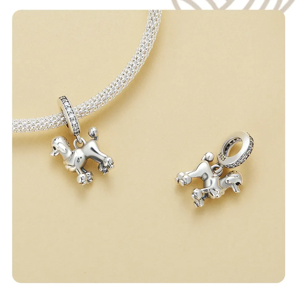 WOSTU Dalmatian Dog Charm in 925 Sterling Silver