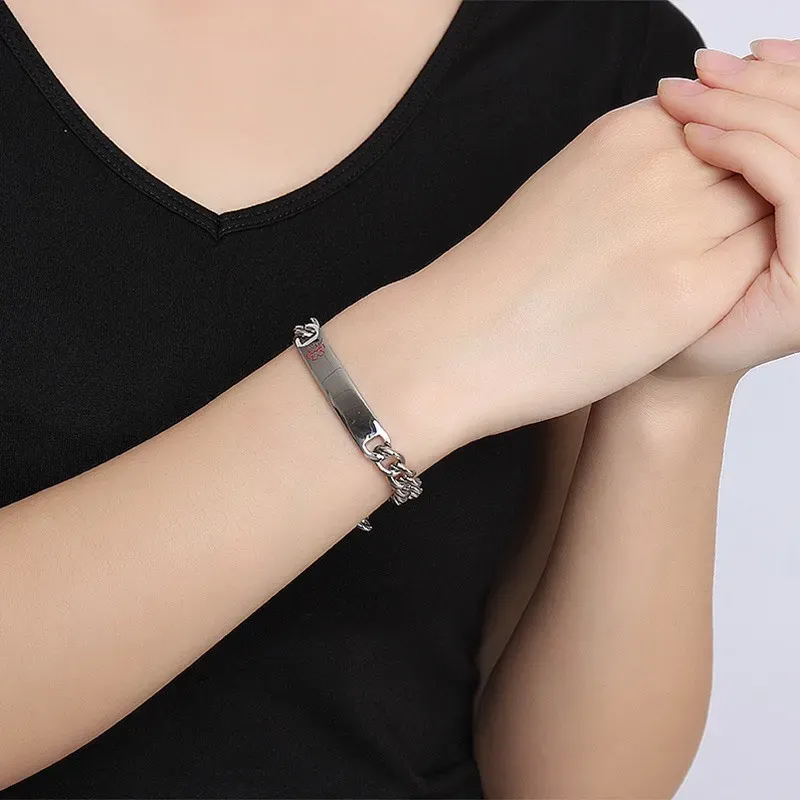 VNOX Medical Alert ID Bracelet with Custom Text