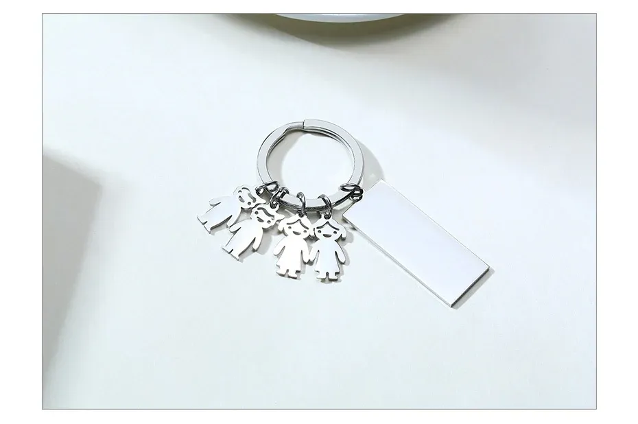 Vnox Custom Family Name Stainless Steel Key Chain