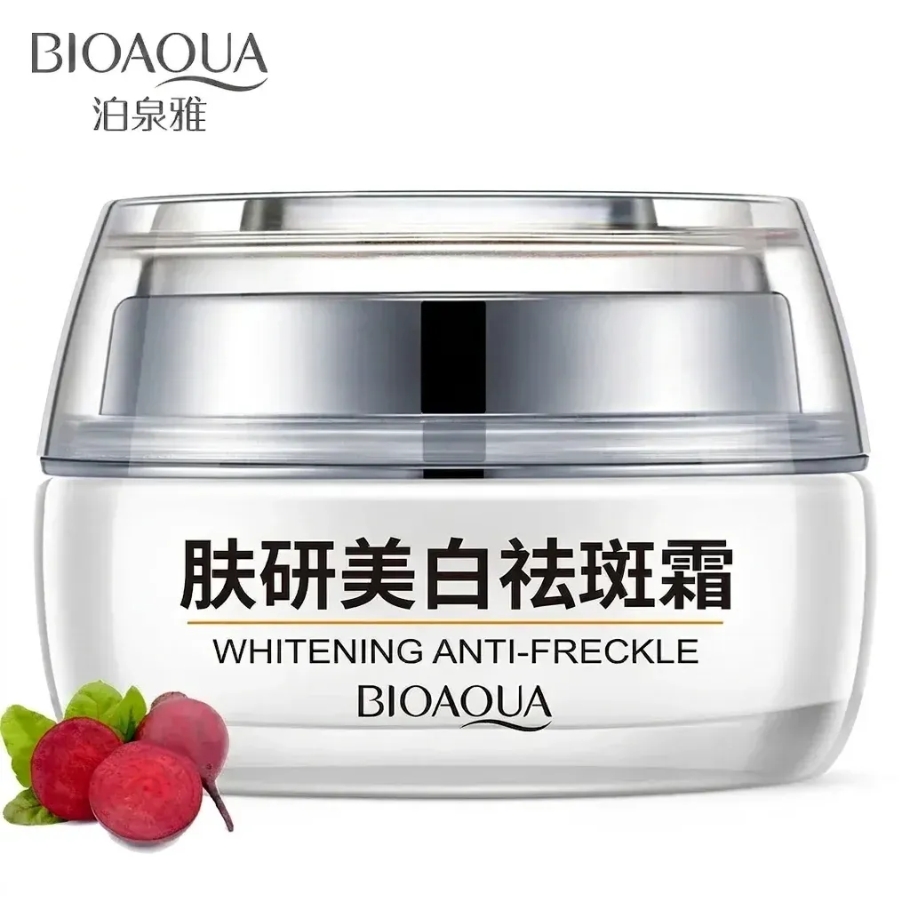 BIOAQUA whitening day cream jar on white