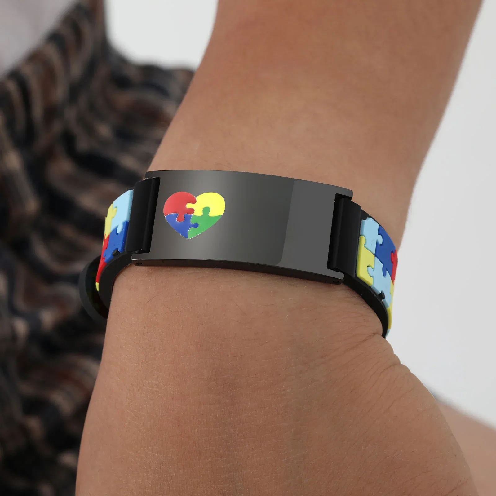 Vnox Personalized Silicone SOS Bracelet for Kids