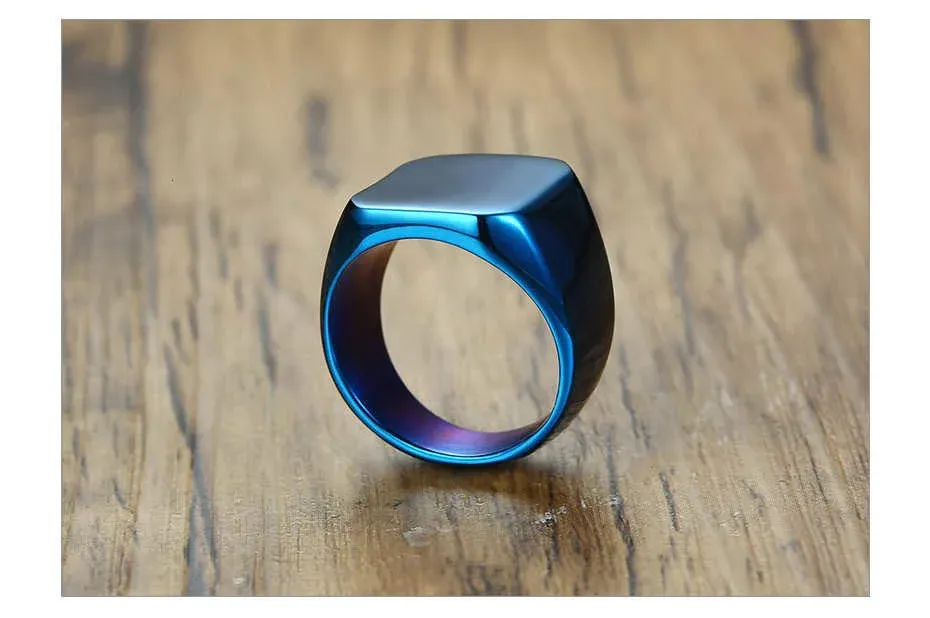 Vnox Custom Cross Stamp Signet Ring for Men