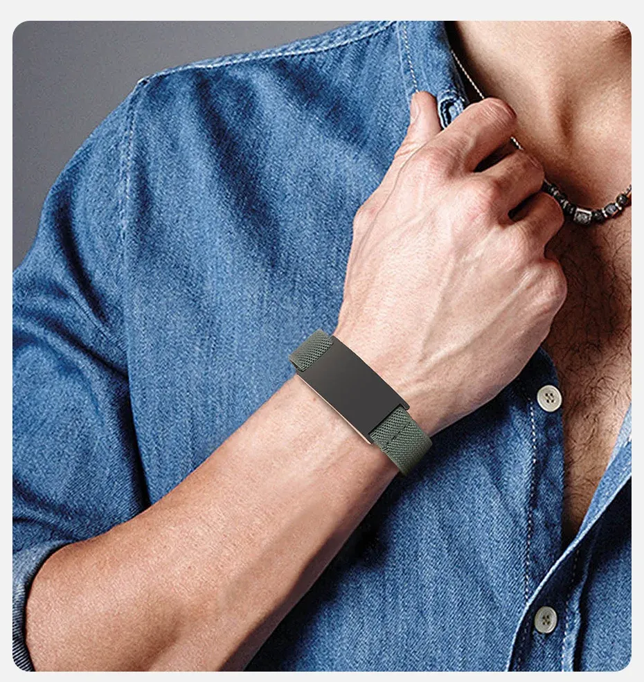 Vnox Custom Stainless Steel Elastic Quote Bracelet