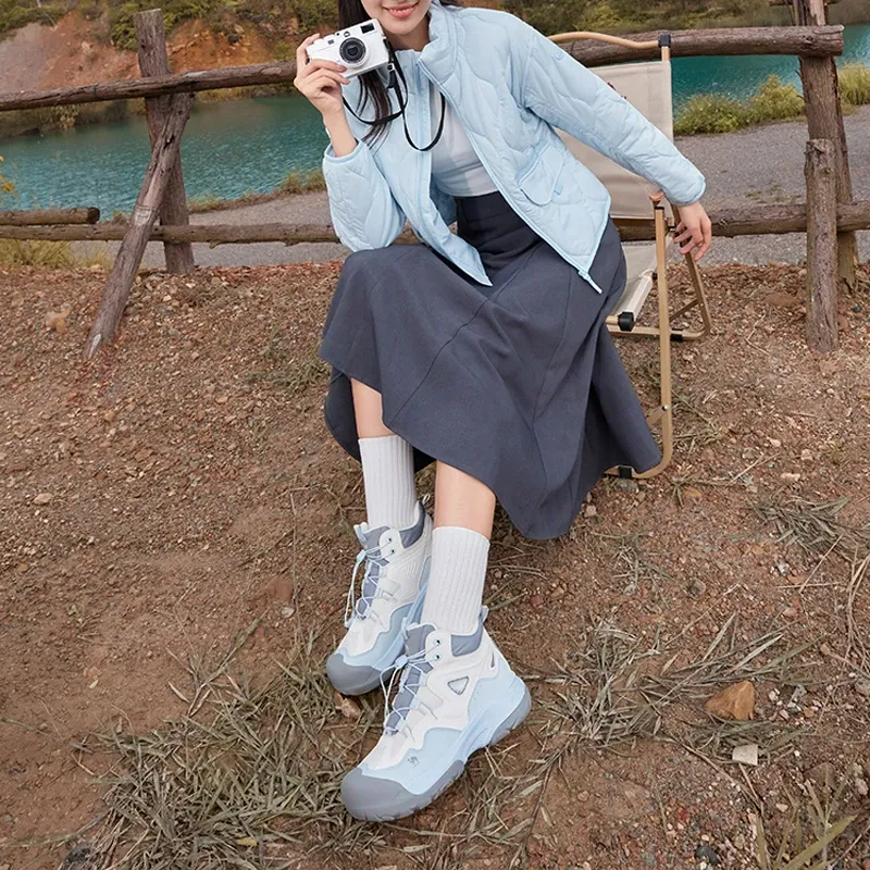 Camel Height-Increasing High-Top Hiking Shoes