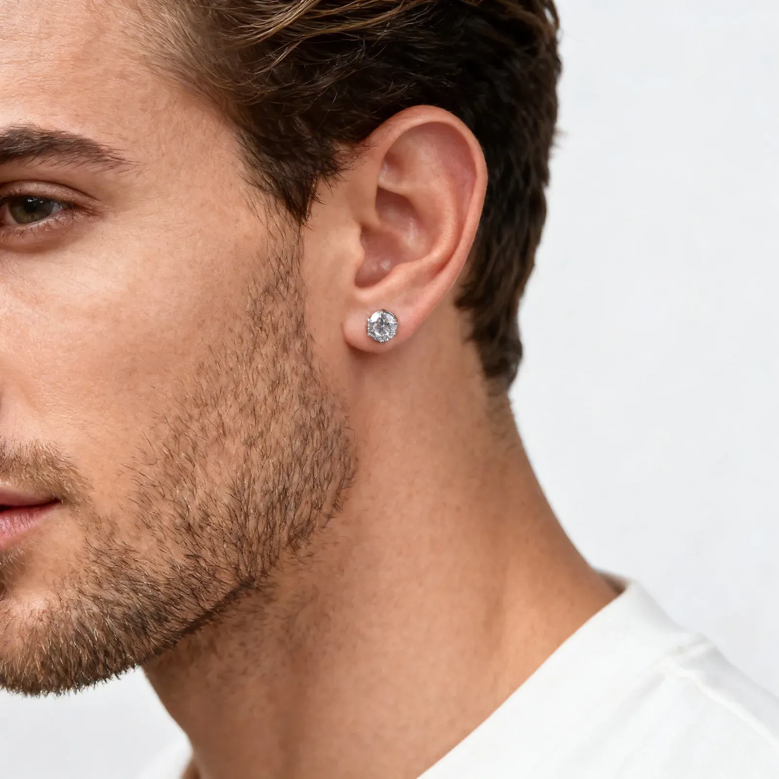 Vnox Six-Claw Zircon Magnetic Clip Earrings
