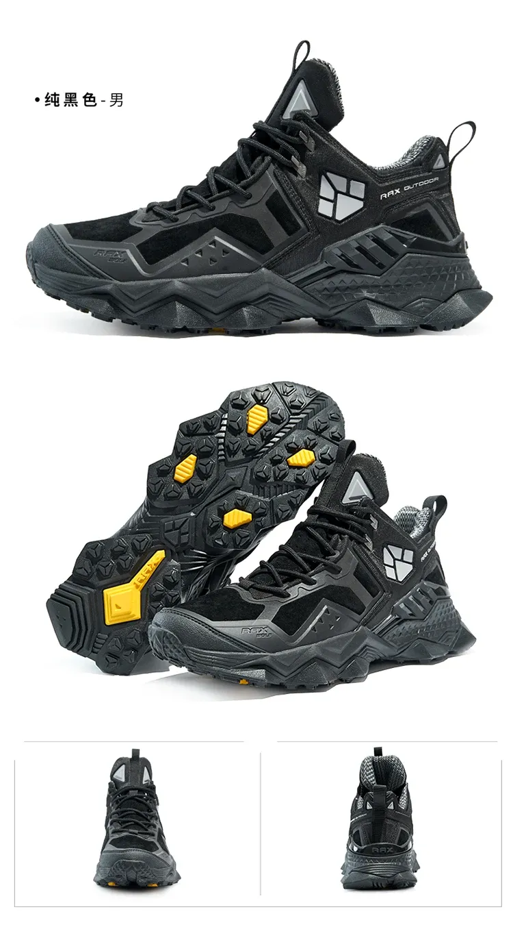 RAX Waterproof Mid-Top Leather Hiking Shoes