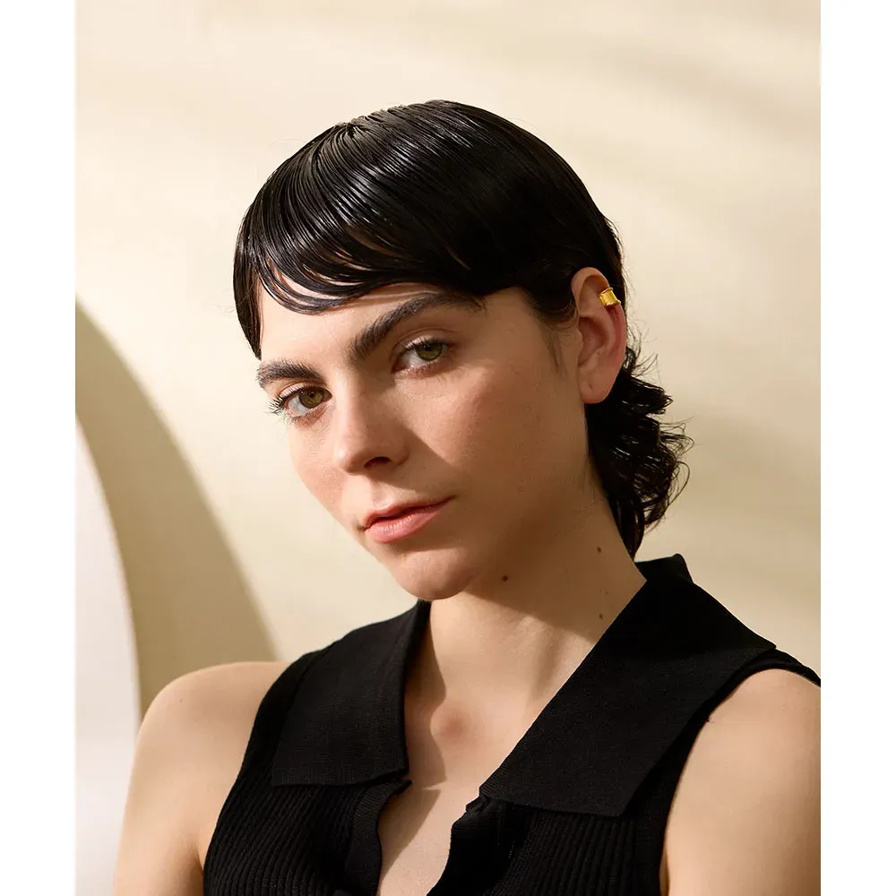 Yhpup Sterling Silver Geometric Ear-Cuff Clip