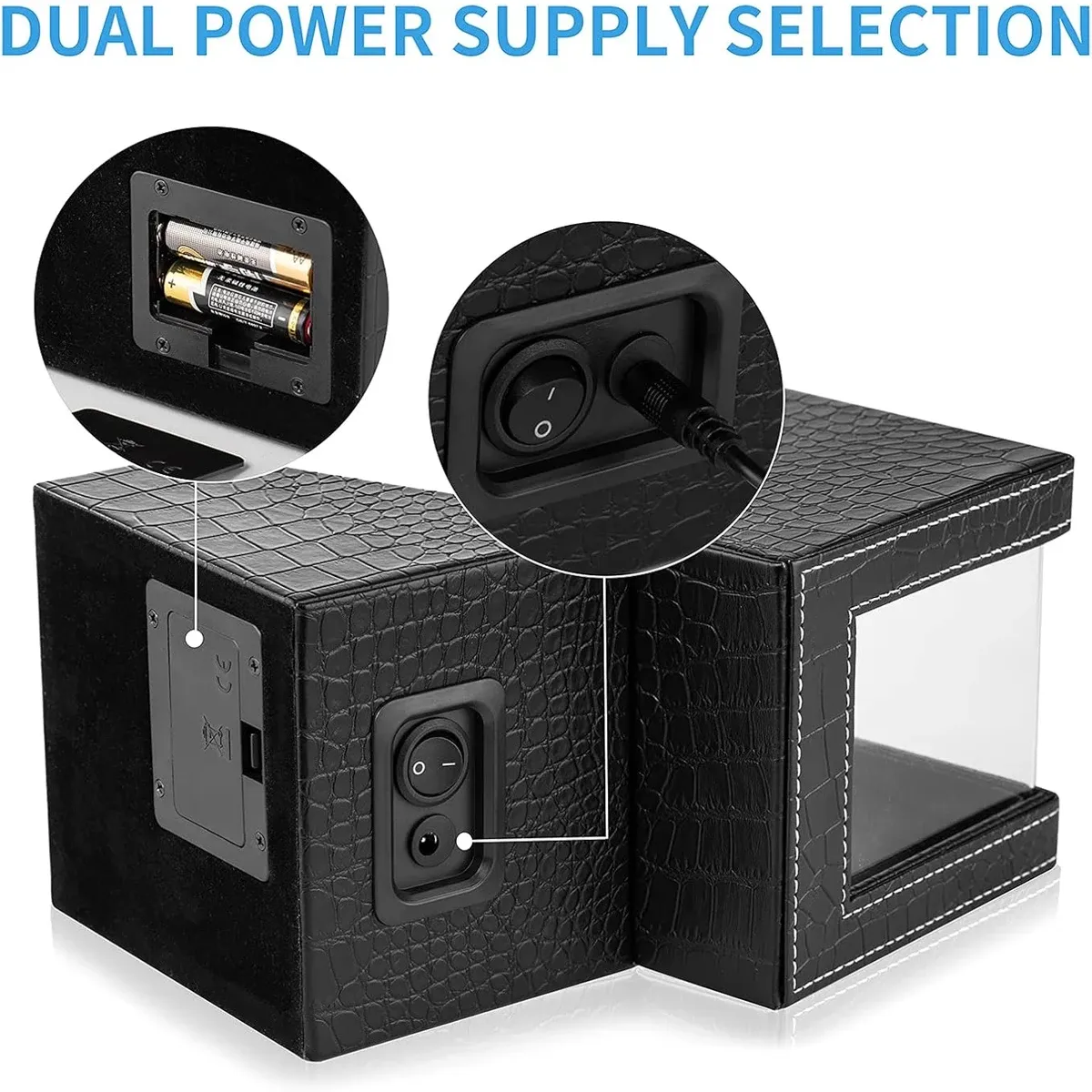 Geekthink 2-Slot Automatic Watch Winder Display Box