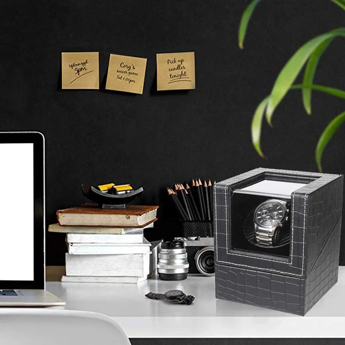 Geekthink 2-Slot Automatic Watch Winder Display Box