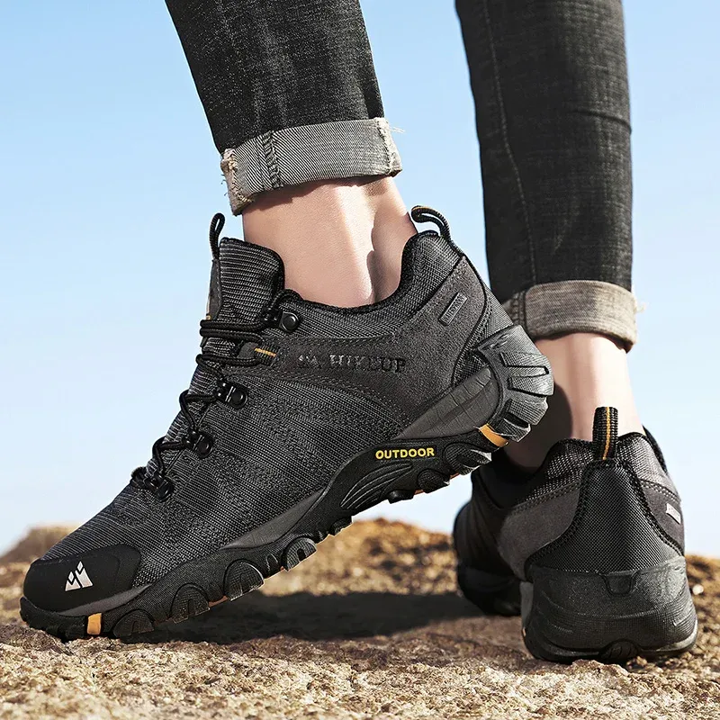 HIKEUP Men's Breathable Non-Slip Hiking Shoes
