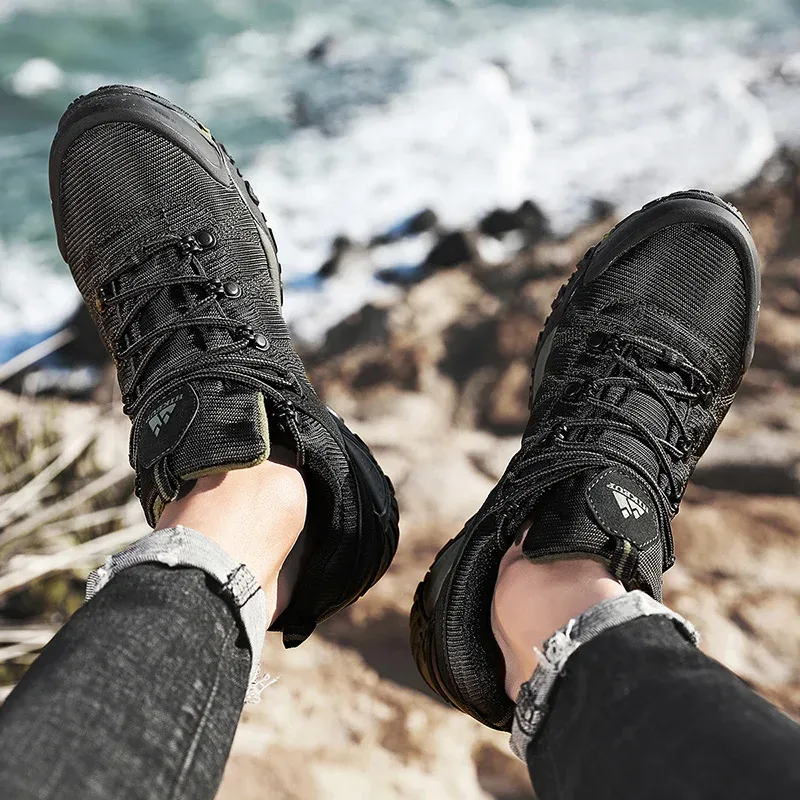 HIKEUP Men's Breathable Non-Slip Hiking Shoes
