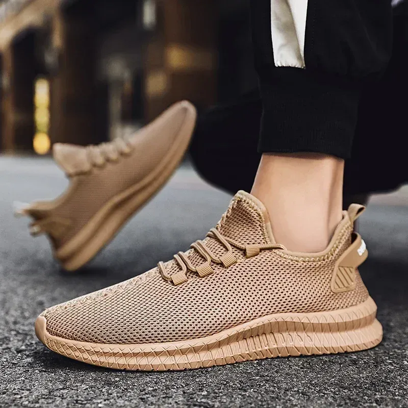 YRZL Mesh Lace-Up Casual Running Sneakers