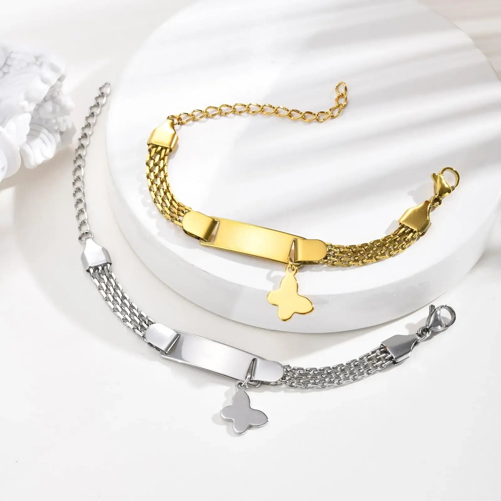 Vnox Custom Stainless Steel Name Bracelet for Kids