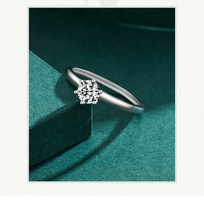 MODIAN 925 Sterling Silver Round CZ Wedding Band for Women