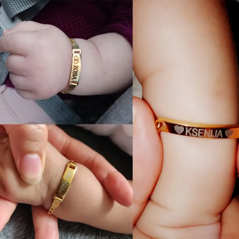 Vnox Personalized Stainless Steel Family Name Bracelet
