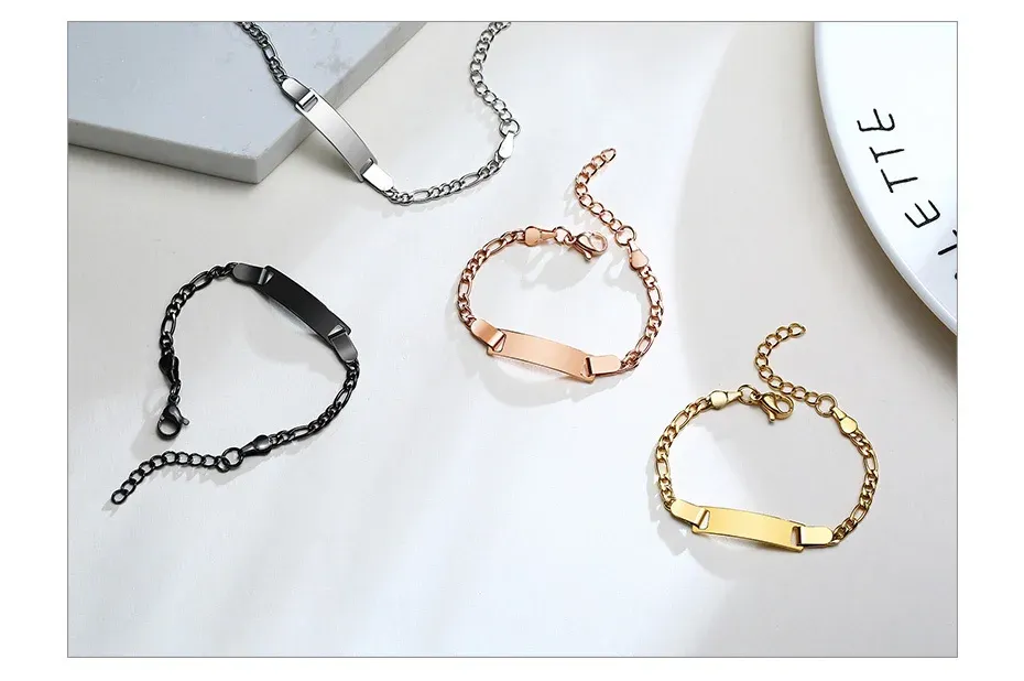 Vnox Personalized Stainless Steel Family Name Bracelet