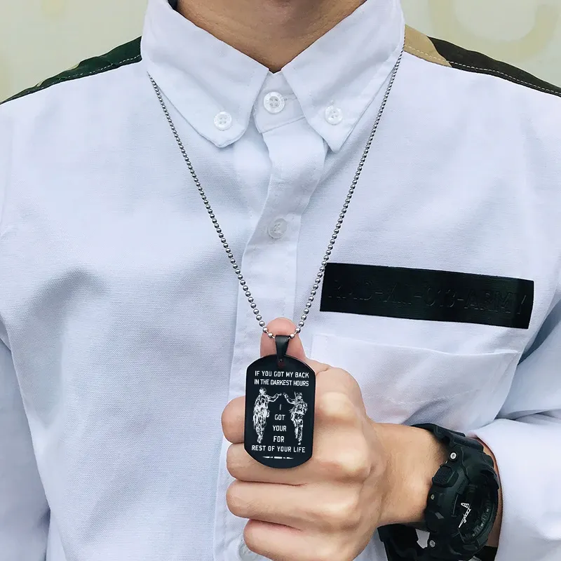 Vnox Stainless Steel Dog Tag Pendant Necklace for Men