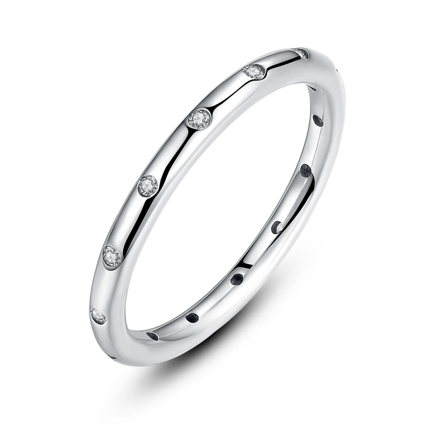 WOSTU 925 Sterling Silver Crown Wish Stackable Ring