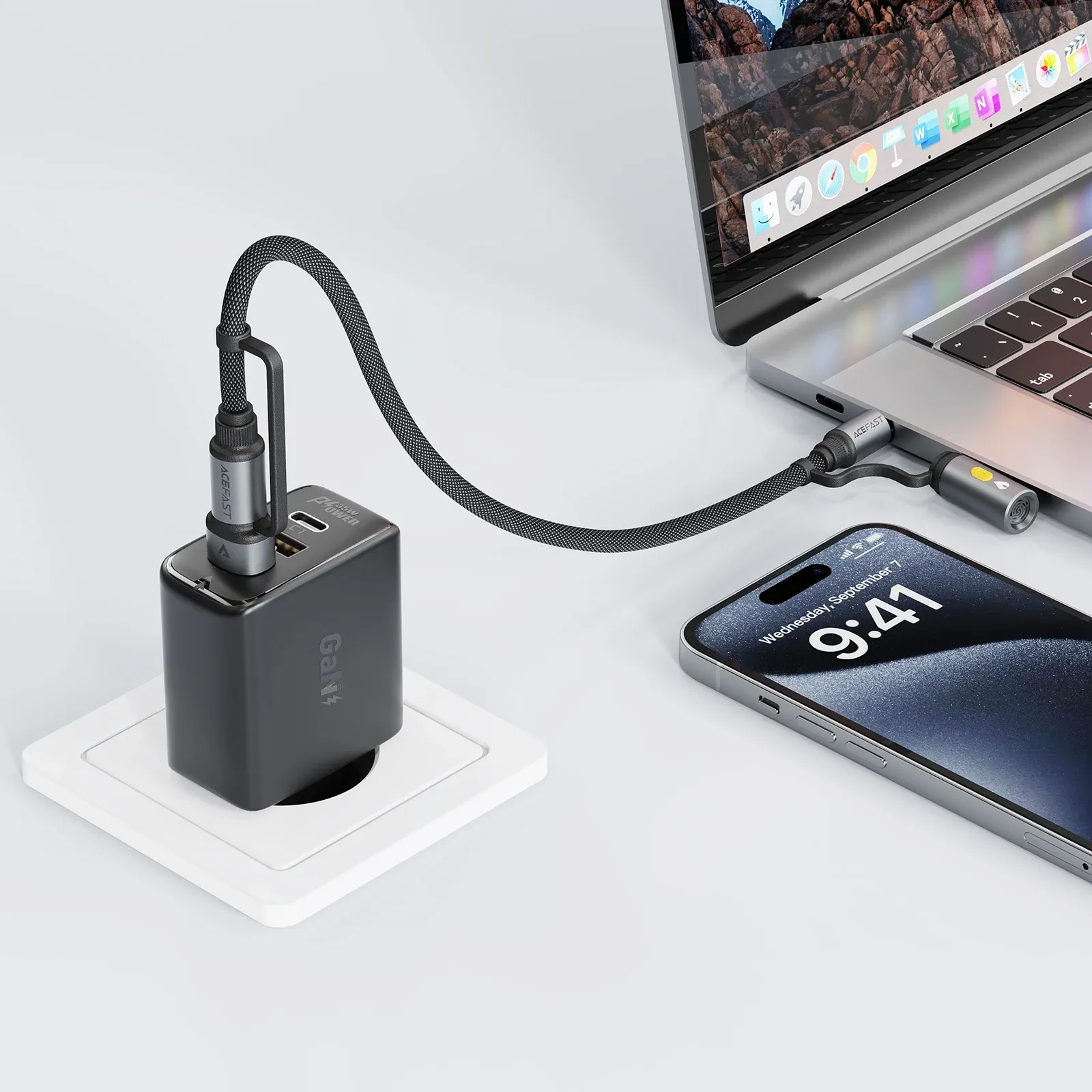 ACEFAST J6 60W Multi-Function USB-C Braided Charging Cable