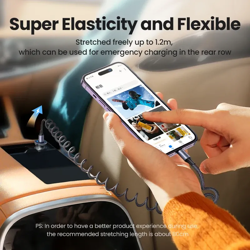 UGREEN MFi Retractable Lightning Charging Cable
