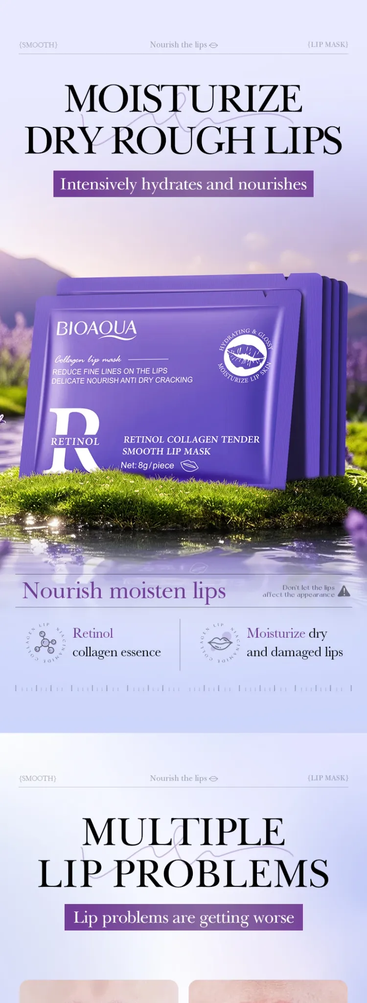 BIOAQUA Retinol Crystal Collagen Lip Mask Set