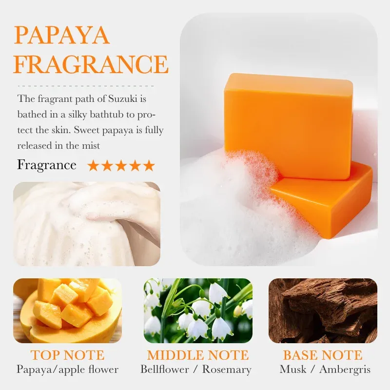 BIOAQUA Papaya Vitamin C Facial Soap Cleanser