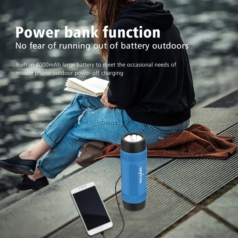 ZEALOT S1 Portable Bluetooth Speaker with Flashlight and Power Bank