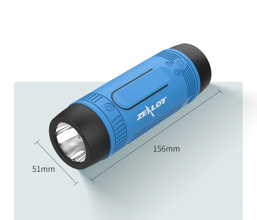 ZEALOT S1 Portable Bluetooth Speaker with Flashlight and Power Bank