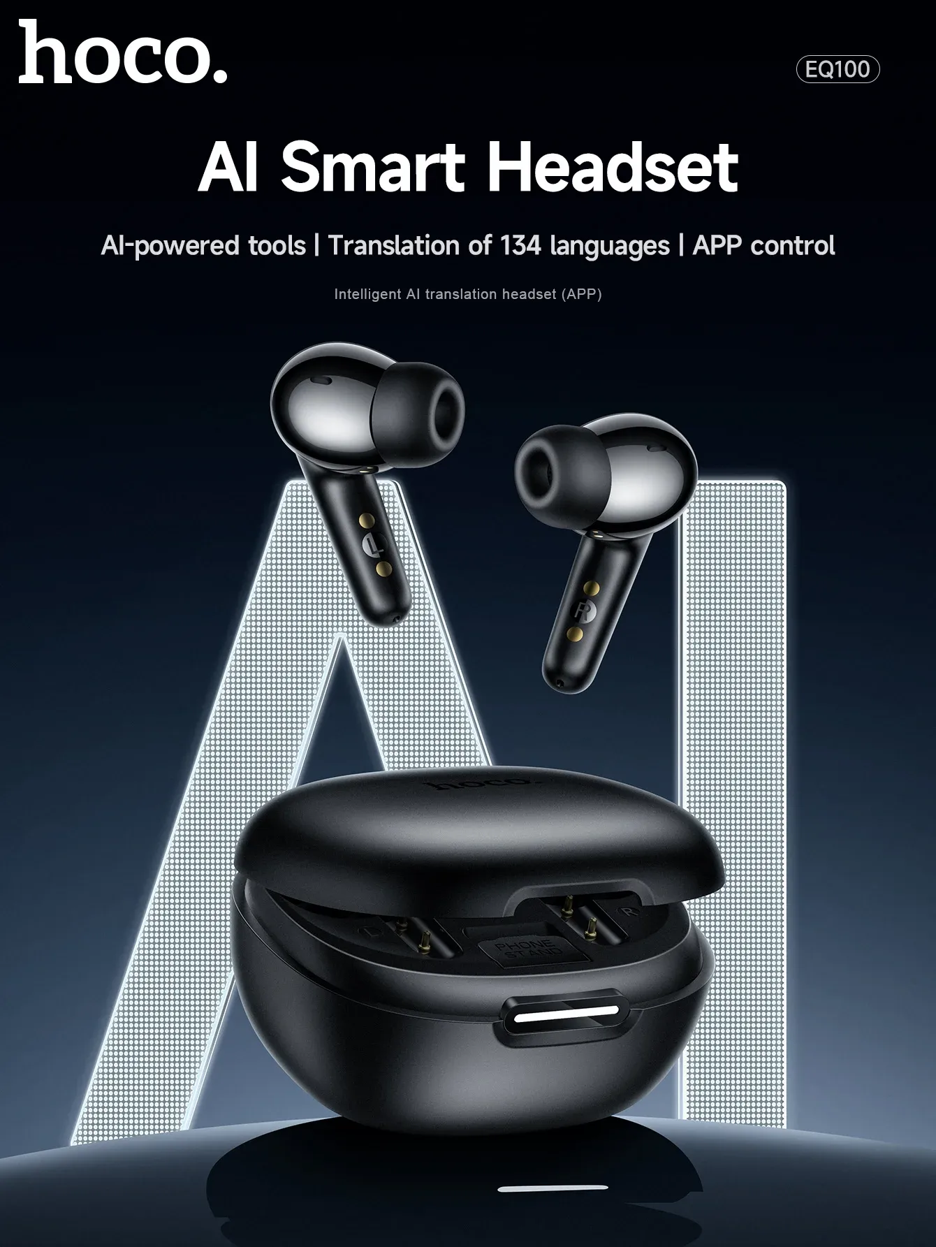 HOCO EQ100 AI Translation TWS Earbuds with App Control
