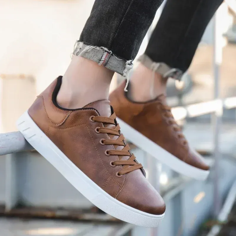 Men’s Casual Lace-Up Leather-Style Loafers